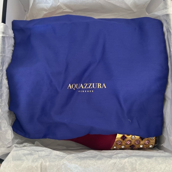 BRAND NEW $1675 Aquazurra Satin Heeled Boots - Picture 6 of 8